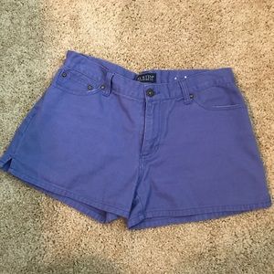 Purple jean shorts